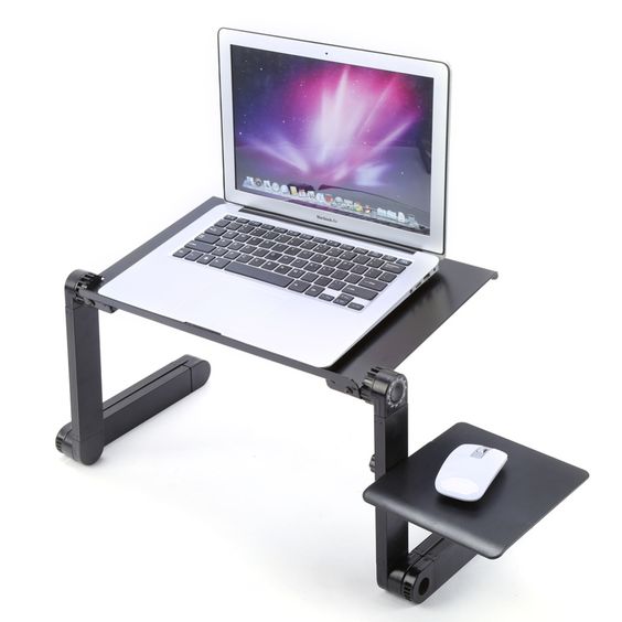 Adjustable Folding Laptop Ultrabook Notebook Tablet Table Stand With Mouse Pad for Bed Sofa