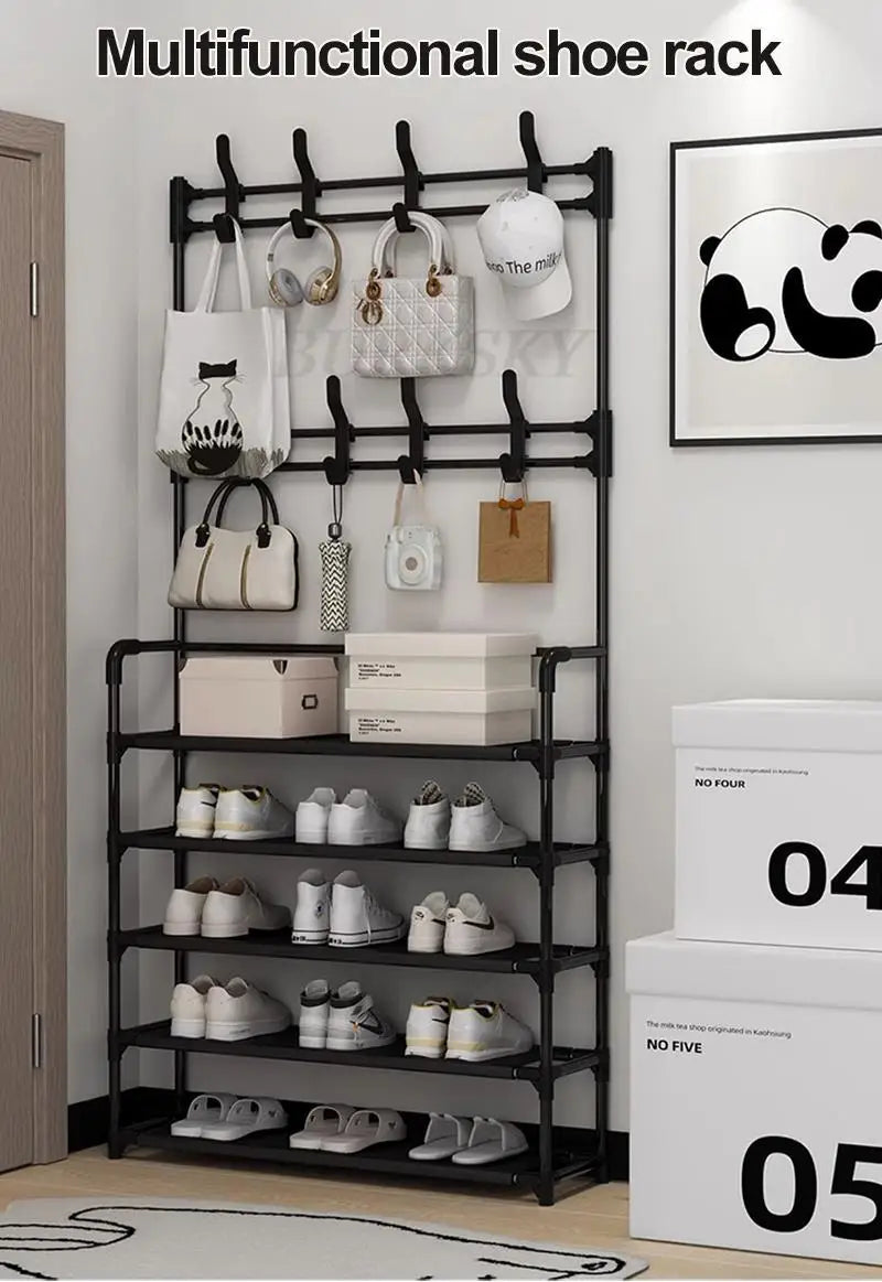 Multi-Layer Shoe Rack Coat Rack Storage & DIY Clothes Hanger